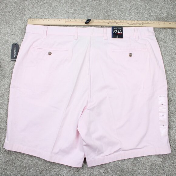 Nautica Deck Stretch Chino Shorts NWT Mens 46W Pink Cotton Stretch w/ 10" inseam - Picture 5 of 16